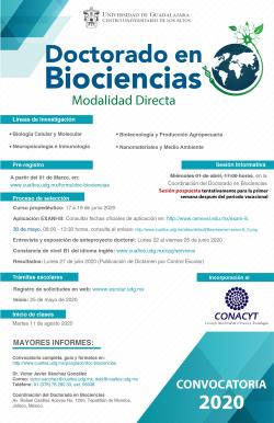 Doctorado en Biociencias, convocatoria 2020