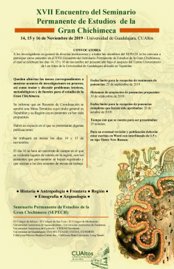 XVII Encuentro del Seminario  Permanente de Estudios  de la  Gran Chichimeca