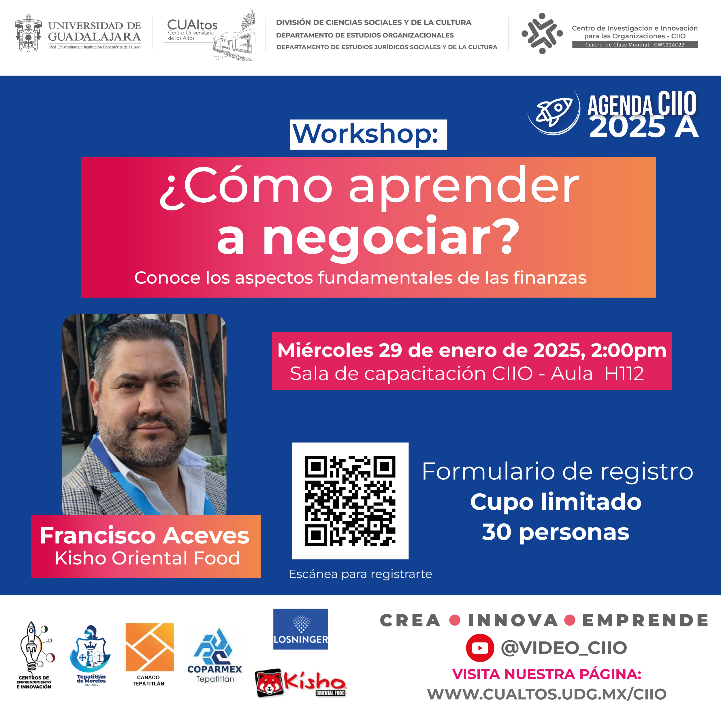Workshop: ¿cómo aprender a negociar? Miércoles 29 de enero de 2025, 2:00 pm