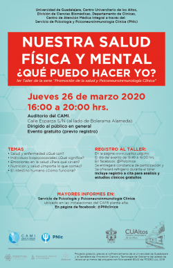 Consulta los servicios que ofrece a la población general el  Servicio de Psicología y Psiconeuroinmunología Clínica (PNIc) AQUÍ