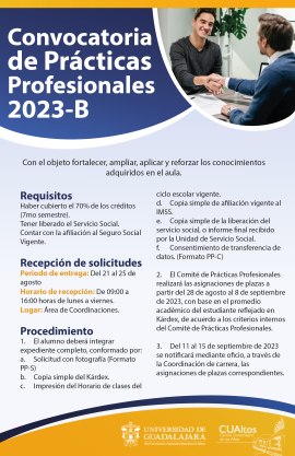 Convocatoria de Prácticas Profesionales 2023-B
