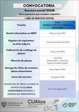 Calendario de Servicio Social 2026B