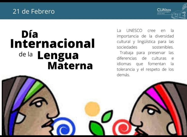 Cartel en el que se lee "Día Internacional de la Lengua Materna".