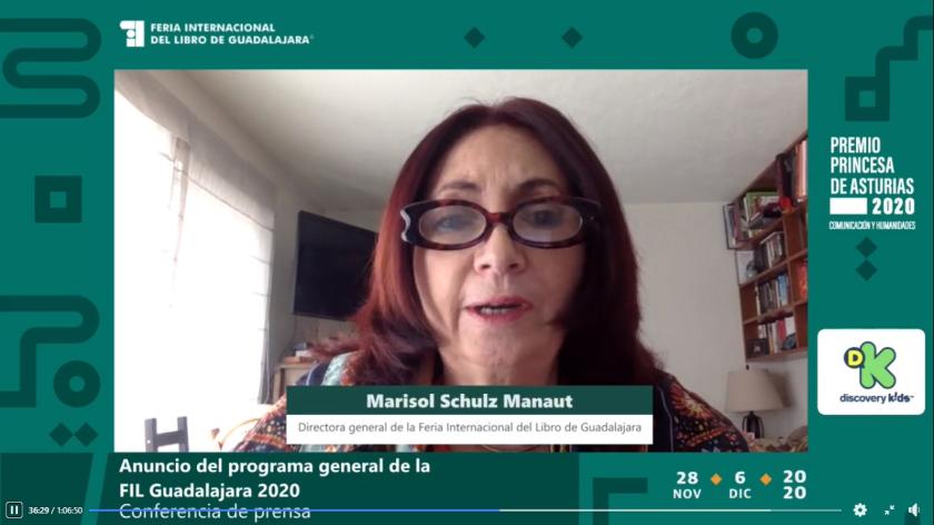 Captura de pantalla de rueda de prensa virtual.