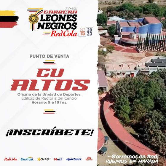 Cartel informativo de "CARRERA LEONES NEGROS".