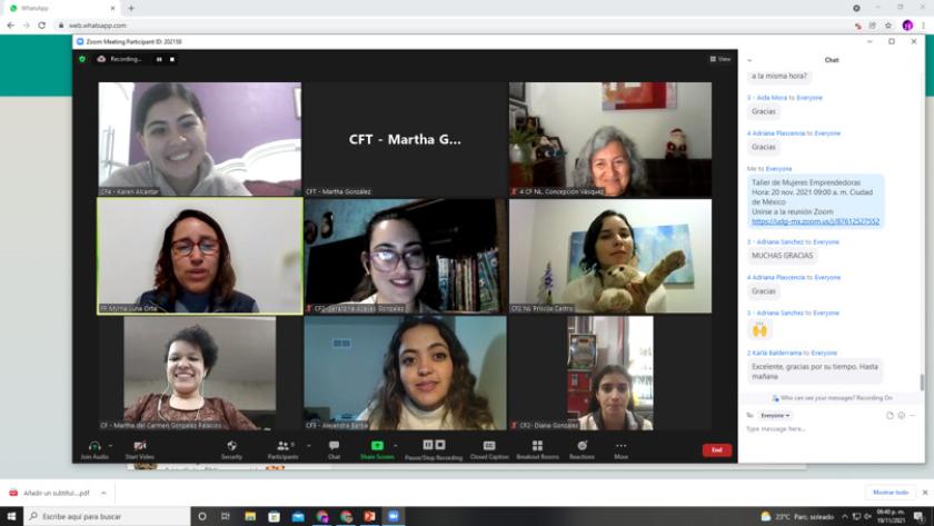 Captura de pantalla de una videollamada.