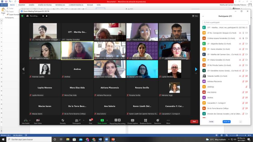 Captura de pantalla de una videollamada.