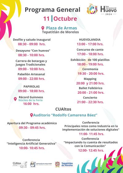 Todo listo en Tepa para disfrutar de la Feria Internacional del Huevo 2024 Tepatitlán de Morelos, Jalisco; a 07 de octubre de 2024.