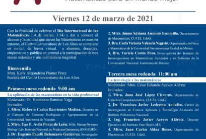 Programa general de actividades de la "CONMEMORACIÓN DEL DÍA INTERNACIONAL DE LAS Matemáticas".