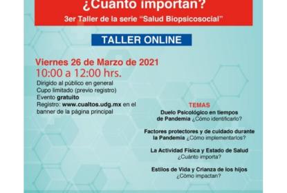 Cartel de invitación al Taller "NUESTROS ESTILOS DE VIDA ¿Cuánto importan?"