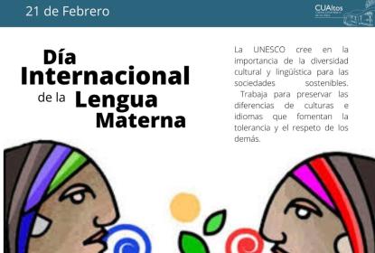 Cartel en el que se lee "Día Internacional de la Lengua Materna".