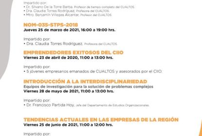 Cartel en el que se lee "Centro de Investigación e Innovación para las Organizaciones - CIIO". Debajo la Agenda 2021-A del CIIO.