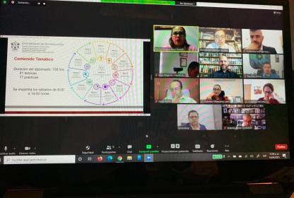 Captura de pantalla de videollamada del Diplomado en Desarrollo de Negocios y Cultura del Emprendimiento.