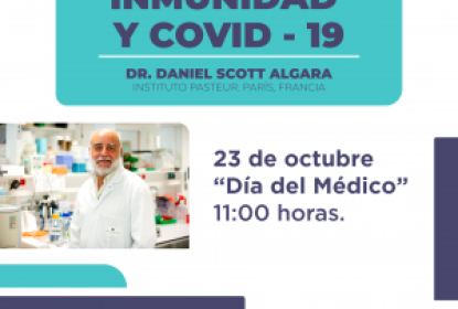 Captura de pantalla en la que se lee "CONFERENCIA INMUNIDAD Y COVID - 19".