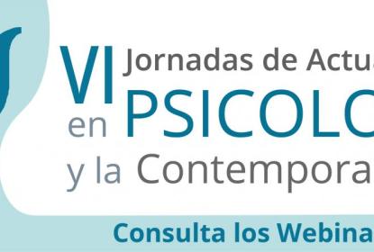 Cartel en el que se lee "VI Jornadas de Actualización en PSICOLOGÍA y la Contemporaneidad".