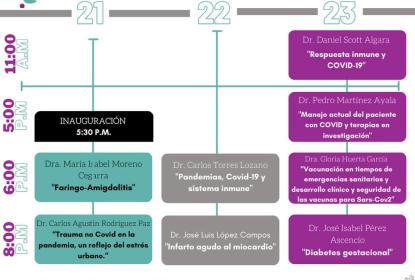 Cartel en el que se lee "XII JORNADAS DE ACTUALIZACIÓN MÉDICA" "CRONOGRAMA DE CONFERENCIAS":
