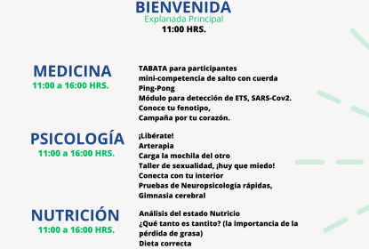 Cartel del plan de actividades de la "1a FERIA DE LA SALUD".