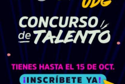 Cartel en el que se lee "RUGIDO UDG" "CONCURSO DE TALENTO".