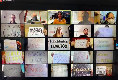Captura de pantalla de una videollamada.