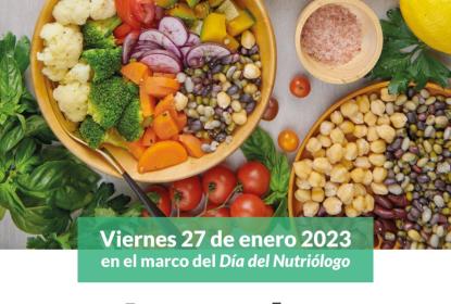 Cartel en el que se lee "Jornadas de Nutrición" "El nutriólogo en el ambito laboral".